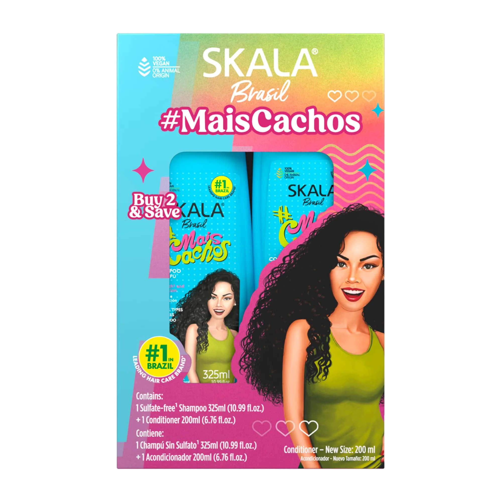 Skala Mais Cachos Shampoo and Conditioner Kit